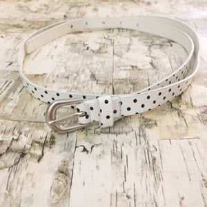 Polka Dot Black & White Skinny Accent Belt